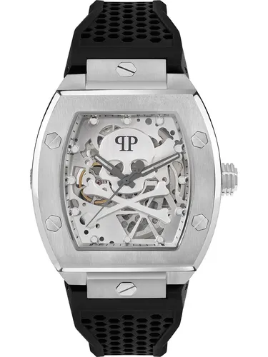Philipp Plein Herren-Uhr Automatik $KELETON PWBAA2123 - Armbanduhren für Herren, luxuriöse Automatik-Uhr mit stylischem Silikonarmband und einzigartigem Skeleton-Design für einen modischen Look.