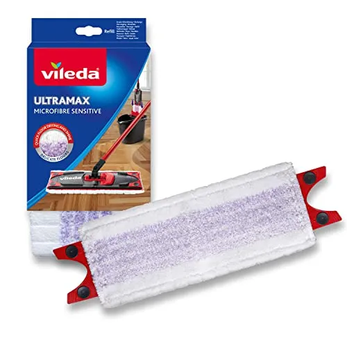 Vileda Ultramax Mikrofibre Sensitive Bodenwischer Ersatzbezug, Wischmopp Bezug Ultramat_Ultramax, für empfindliche Böden, schonende Parkettreinigung, Waschmaschinen geeignet, 1er Pack