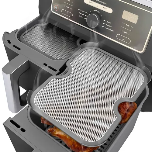 2x ZauberFry Spritzschutz für Ninja Foodi MAX - Zubehör für Friteusen, bietet effektiven Fettspritzschutz und mühelose Reinigung für Ihre Ninja Heißluftfritteuse - langlebig und optimal für knusprige Ergebnisse.