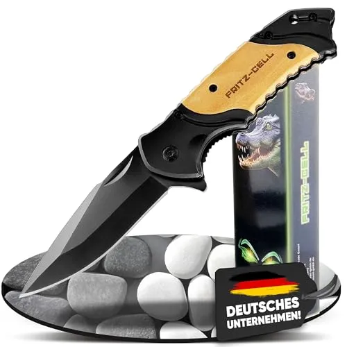 fritz-cell Klappmesser Zweihandmesser Survival Taschenmesser Outdoor Messer Holz M61