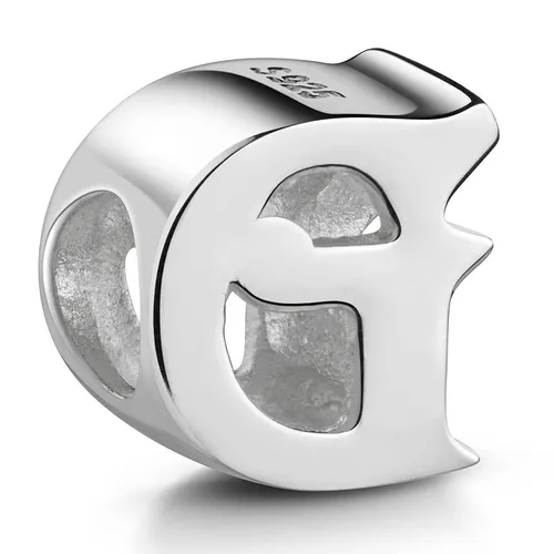 MATERIA Bead 925 Silber Charm Buchstabe G - Buchstaben für Bead Armbänder Kette