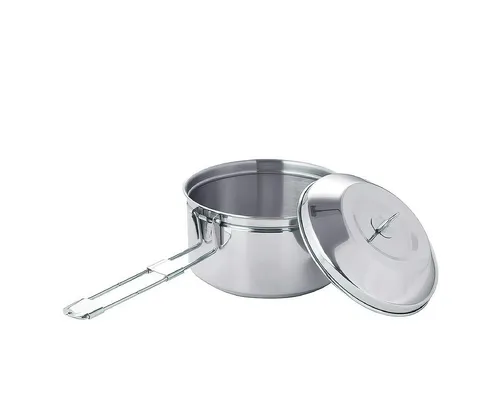 FireMaple Grilltopf Edelstahl 1L – Robuster Campingtopf mit klappbarem Griff - Der FireMaple Grilltopf aus hochwertigem Edelstahl mit 1 Liter Fassungsvermögen ist ideal für Camping und Outdoor-Aktivitäten. Leicht und kompakt, lässt er sich einfach transportieren und verstauen. Der klappbare Griff sorgt für eine sichere Handhabung.
