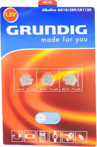 Grundig Knopfzellenbatterien 3-tlg. Alkaline, Lithium und Hearing Aid