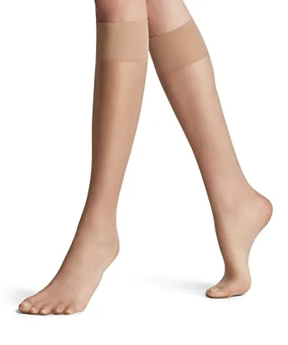 FALKE Damen Kniestrümpfe Shelina 12 DEN W Kh ultra-transparent einfarbig 1 Paar, Hautfarben Sun 4299, 39-42