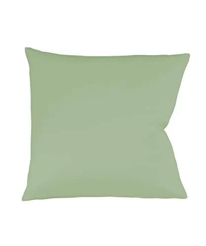 sleepling Satin Kissenbezug, Kissenhülle aus 100% seidig weicher Baumwolle, Bezug Zierkissen, Sofakissen, Kissen, 60 Grad, Ökotex 100, Made in EU, 40 x 40 cm, jadegrün