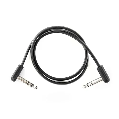 Fame Patchkabel Stereo 60 cm, Basic Standard, Schwarz, PVC-Ummantelung, Sauerstofffreies Kupfer, Kreuzflechtschirm