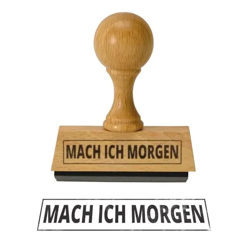 trendaffe Mach ich Morgen Holzstempel - Bürostempel