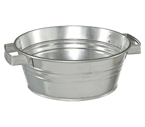 Dehner Pflanztöpfchen, Ø 37 cm, Höhe 15 cm, verzinkt, silber