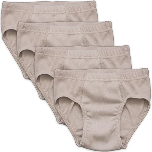 HERMKO 2850 4er Pack Jungen Slip einfarbig aus 100% Bio-Baumwolle mit Dehnbund, Farbe:grau, Größe:116