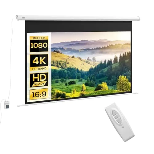HOMCOM Elektrische Beamer-Leinwand 266 x 149 cm - Beamer-Leinwand im 16:9 Format mit motorisierter Steuerung für ein kinoreifes Erlebnis. Ideal für Büro und Heimkino, inklusive Fernbedienung und vielseitigen Montageoptionen.