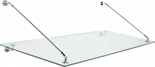 Glaszentrum Hagen 170x90 cm Glasvordach Klar V2A-STB in weiß von Glaszentrum Hagen