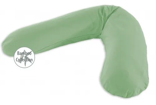 Theraline Original Stillkissen Bamboo Collection Pappel - Kissen für stillende Mütter, mit geräuscharmen EPS-Mikroperlen für optimale Unterstützung und anpassungsfähigen Jerseybezug, waschbar bis 60 Grad.