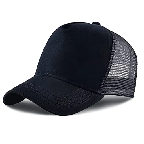 Baynetin Baseballcap Meshcap Kappe 5 Panel Mesh Kappe Breathable Verstellbar Baseballmütze Truckercap für Herren und Damen (Schwarz)