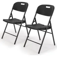 Sekey Klappstuhl bis 150KG Schwarz Holzoptik 2er Set