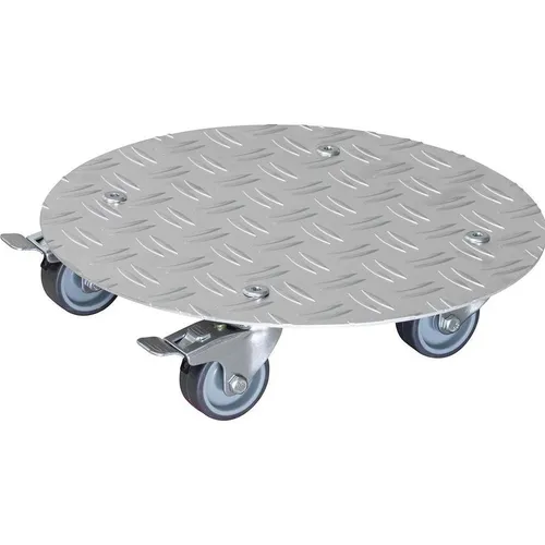 Wagner-System Pflanzenroller 20700501, rund, Aluminium - Gefäßroller aus Aluminium mit einer Tragkraft von bis zu 150 kg. Ideal für Innen- und Außenbereiche, ausgestattet mit 4 Lenkrollen für einfache Mobilität.