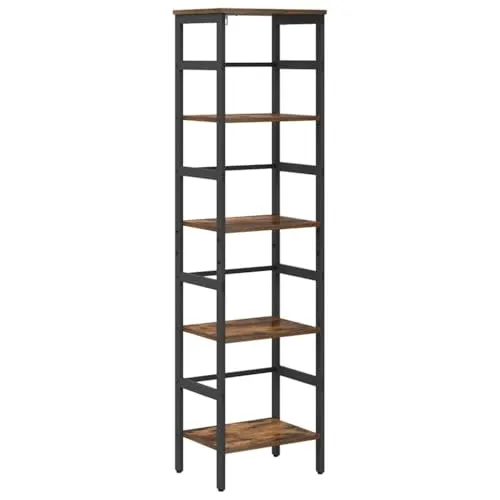 vidaXL Bücherregal Geräucherte Eiche 40 x 29,5 x 149 cm Holzwerkstoff, Heim Büro Bücherregal, rechteckige Stahlablage, Moderne Möbel, robuster Organizer für Bücher