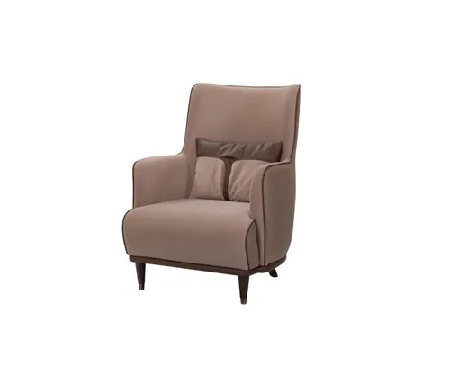 Beiger Textil-Sessel Designersessel Luxuriöser Sessel Wohnzimmermöbel