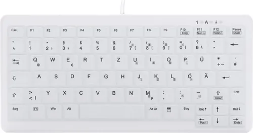 CHERRY AK-C4110 Tastatur USB QWERTZ Deutsch Weiß - Tastaturen mit komfortabler Handballenauflage und leisen Tastenanschlägen, ideal für produktives Arbeiten im Büro oder Home Office.
