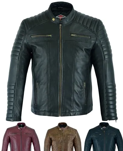 Texpeed Lederjacke Herren mit Schaffell - Lässige Motorrad Bikerjacke in Schwarz - Funktionsjacken aus hochwertigem Schaf-Nappaleder, ausgestattet mit 4 Front- und 3 Innentaschen sowie originalen YKK-Reißverschlüssen für Langlebigkeit.