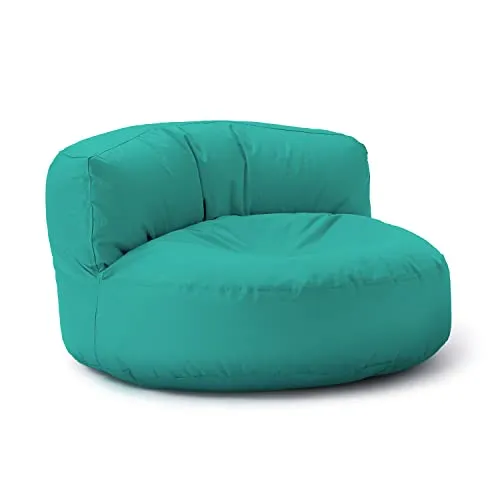 Lumaland Sitzsack Round Sofa mit Rückenlehne in türkis von Lumaland