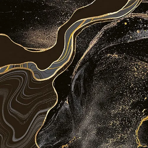 Ambiente 20 Servietten Muster Marmor schwarz-gold als Tischdeko. Papierservietten mit Motiv. Auch für Decoupage und Serviettentechnik 33x33cm