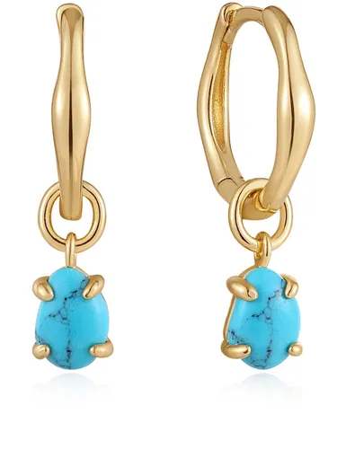 ANIA HAIE E044-05G Damen Creolen aus Sterling-Silber 925 in Blau - Elegante Damen Creolen aus hochwertigem Sterling-Silber 925, perfekt für jeden Anlass und ein echter Blickfang dank der stilvollen blauen Farbe.