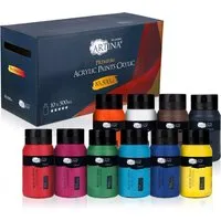 Artina 10er Acrylfarben Set 500ml – Profi Acryl Künstlerfarben für lebendige Kunstwerke