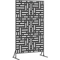 vidaXL Sichtschutz aus Stahl Schwarz 100 x 50 x 180 cm - Stylischer Sichtschutz aus langlebigem Stahl, ideal für Gärten und Terrassen. Bietet Privatsphäre und schützt vor Wind, perfekt für entspannte Stunden im Freien.