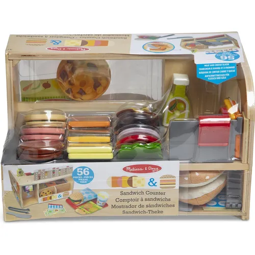 Melissa & Doug - Slice & Stack Sandwich Theke - Holz-Spielküche für Kinder ab 36 Monaten, fördert kreatives Spielen und motorische Fähigkeiten.