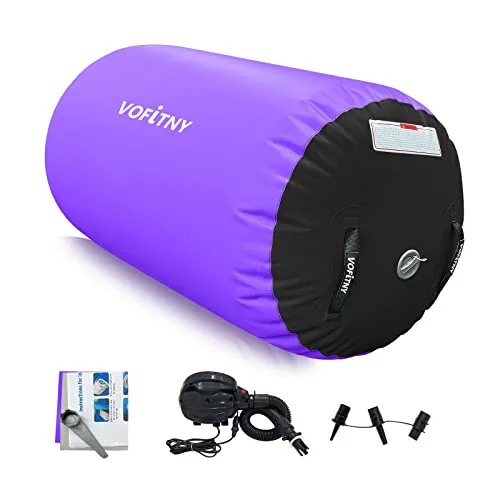 VOFiTNY Gymnastik-Luftrolle, 1 m L x 60 cm D, für Tumbling-Training für Zuhause/Fitnessstudio, Schwarz/Lila