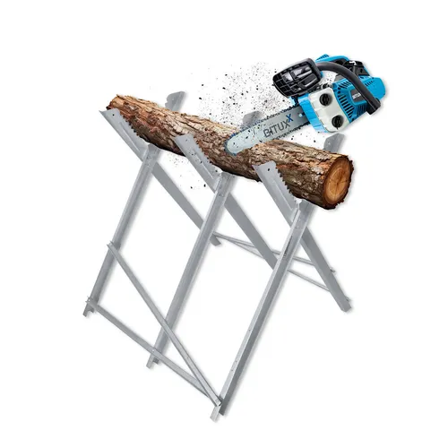 BITUXX Sägebock Holzsägehilfe klappbar bis 150kg - Kettensägen-Zubehör für müheloses Sägen, klappbar und stabil bis 150 kg, ideal für präzise Schnitte und einfache Handhabung.