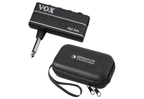 VOX amPlug 3 High Gain E-Gitarren-Kopfhörer-Verstärker mit Tasche - Der VOX amPlug 3 High Gain Kopfhörer-Verstärker bietet vielseitige Klänge mit Clean- und Distortion-Sound. Ideal für Üben und Jams, mit integrierten Effekten und Rhythmus-Patterns. Perfekt für Musiker, die unterwegs sind.