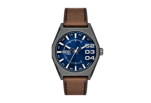 Diesel Herrenuhr Scraper DZ2189 - Armbanduhr für Herren mit 44-mm-Gehäuse und 3-Zeiger-Quarzwerk, wasserdicht bis 50 m – perfekt für den Alltag und sportliche Aktivitäten.