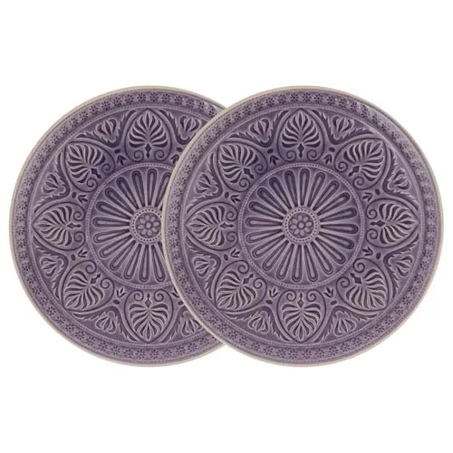 BUTLERS Teller Ø31cm 2er Teller Set SUMATRA Steinzeug Geschirr | Speiseteller Dinnerteller Essteller Deko-Teller | Exotisch & gemustert | Mikrowellen- & spülmaschinenfest