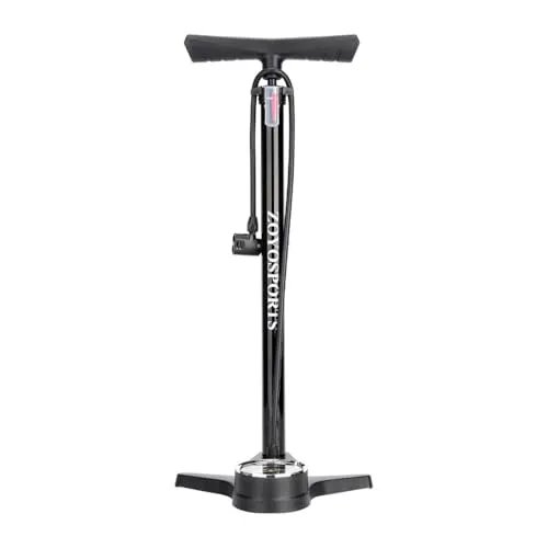 Standluftpumpe mit Manometer, 160 PSI, 60 cm Höhe, Kompatibel mit Allen Ventilen SV AV DV, Fahrradpumpe für Rennrad Auto Reifen Bälle, Schwarz