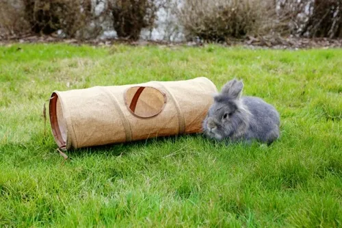 Nagertunnel aus Leinen Länge 50cm Durchmesser 18 cm Kerbl 81775 Tunnel Rückzug