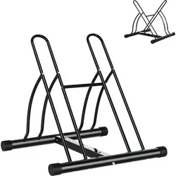 HOMCOM Fahrradparkständer für 3 Fahrräder, Schwarz