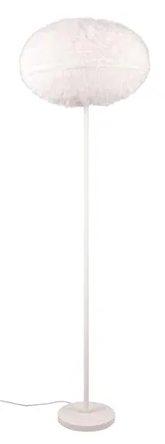Reality Leuchten Stehleuchte Furry R41581001 - Standleuchte in Weiß matt mit plüschigem Schirm, sorgt für gemütliche Beleuchtung und ein modernes Ambiente in jedem Raum.