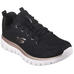 Skechers Graceful Sneaker Schwarz - Sneaker für Damen mit Memory Foam Innensohle für unvergleichlichen Komfort. Perfekt für Fitness und Alltag, atmungsaktives Obermaterial aus Skech Knit Mesh und stylische goldene Akzente.