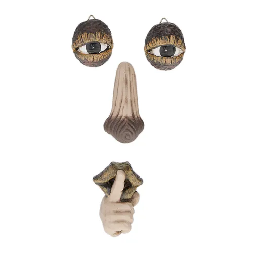 Baumgesicht Deko-Gesicht Baumtroll Gartenwächter Waldgeist Zaundekoration 2 x