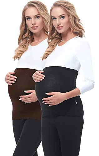 Be Mammy Damen Bauchband 169 2er Pack (Schwarz/Braun, 40/42)