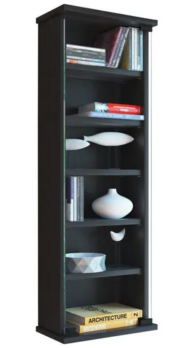 VCM Holz CD DVD Wandregal Loposa mit Glastür von VCM