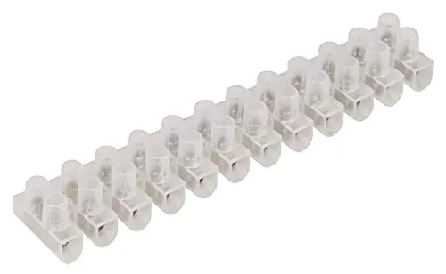 McPower Lüsterklemme 12-fach | 2,5 mm² | transparent | 3 A | trennbar | doppelte Schraubklemmen | Weichplastik | Elektro-Verbindungsleiste