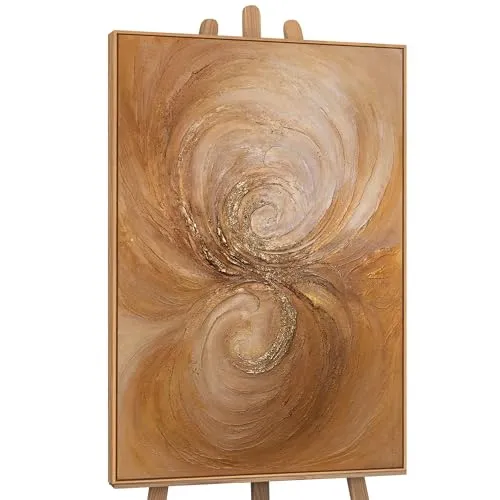 YS-Art Acrylbilder auf Leinwand handgemalt Moderne Stilvoll Abstraktion Bilder mit Rahmen Wandbild Wohnzimmer modernes Wohndekor Bilder Büro echtes Kunstwerk 140x100 cm