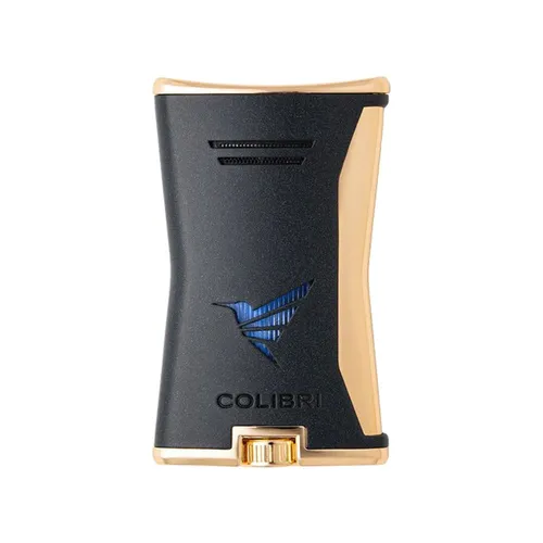 Colibri Feuerzeug Slim Schwarz/Gold - Modernes Feuerzeug in elegantem Schwarz/Gold, ideal für stilbewusste Raucher und perfekt für den täglichen Gebrauch.