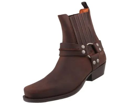 Dockers 170102-007 Herren Boots - 020-Cafe, Größe: 41 EU - Wanderschuhe aus hochwertigem Nappaleder im Western-Look, mit elastischen Einsätzen für einfaches Hineinschlüpfen und robustem Blockabsatz für besten Tragekomfort.