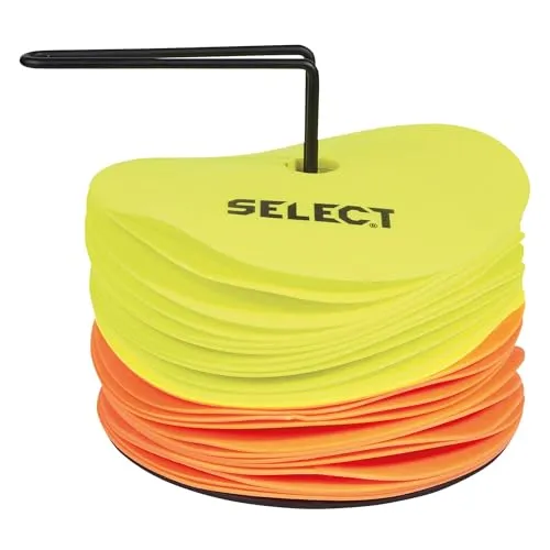 Select Unisex Floormarker, gelb/Orange, Einheitsgröße EU - Ausrüstung zur Spielfeldmarkierung mit 12 rutschfesten Markierungstellern aus Gummi in gelb und orange, ideal für Indoor-Veranstaltungen und Spiele.