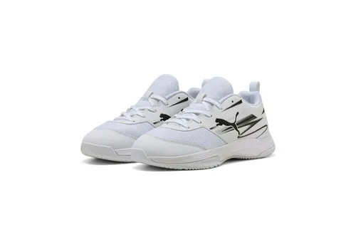 PUMA VARION II JR Hallenschuh, Weiß Schwarz, 34 EU - Hallenschuhe für Jungen mit regulärer bis breiter Passform, Variofoam Dämpfung und atmungsaktivem Variomesh für optimalen Komfort und Halt.