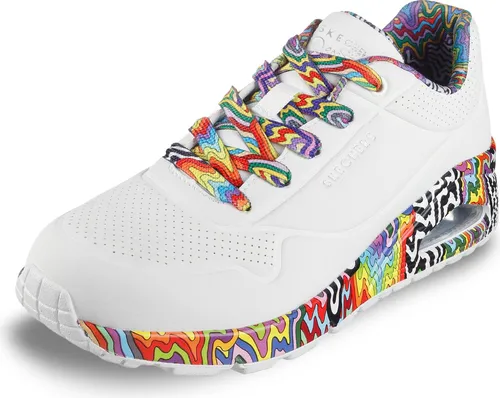 Skechers Sneaker Synthetik Weiß 37 EU - Modischer Sneaker aus Synthetik in Größe 37, ideal für Freizeitaktivitäten. Leicht und bequem mit einem stylishen Keilabsatz für zusätzlichen Komfort.