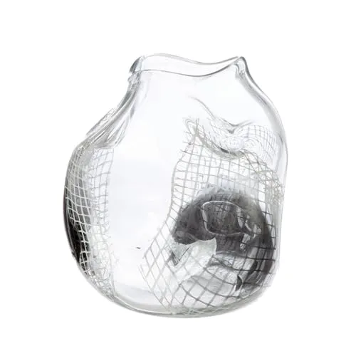Glas Art Vase Grid - klar, schwarz durchgefärbt, 22cm - Stilvolle Glasvase in klar und schwarz, perfekt für moderne Wohnräume. Mit ihrem eleganten Design und der Höhe von 22 cm setzt sie frische Blumenarrangements perfekt in Szene. Wasserdicht und langlebig, ideal als Tischdeko oder Geschenk.